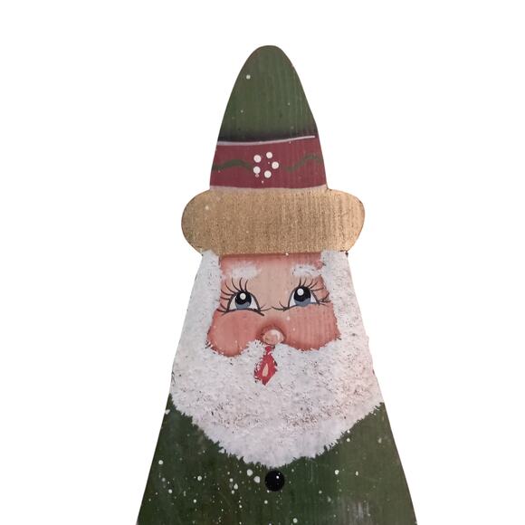 Handmade Christmas Wooden Santas Hand Painted 2 Unique, One of a Kind pieces - Picture 3 of 12